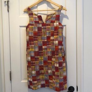 J. Crew madras dress.